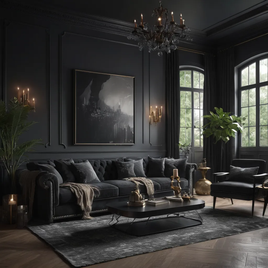Stylish Black Living Room Decorating Ideas