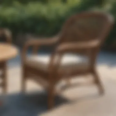 Before and after comparison of restored outdoor wicker furniture
