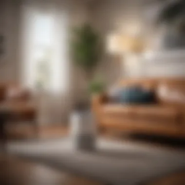 Air Purifier for Mold Odor Removal A home air purifier placed in a living room