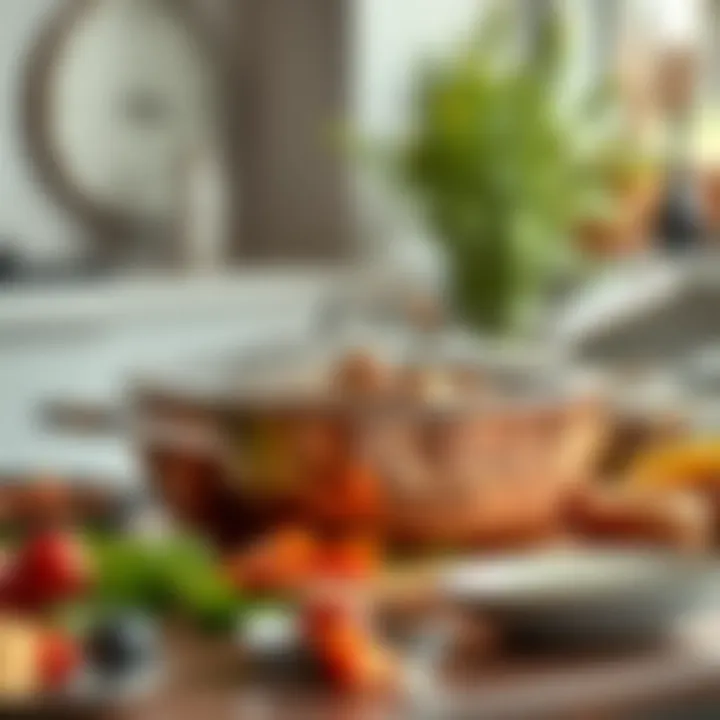 All Clad roast pan in practical use during a culinary event