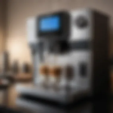 User-friendly control panel of a high-tech coffee maker