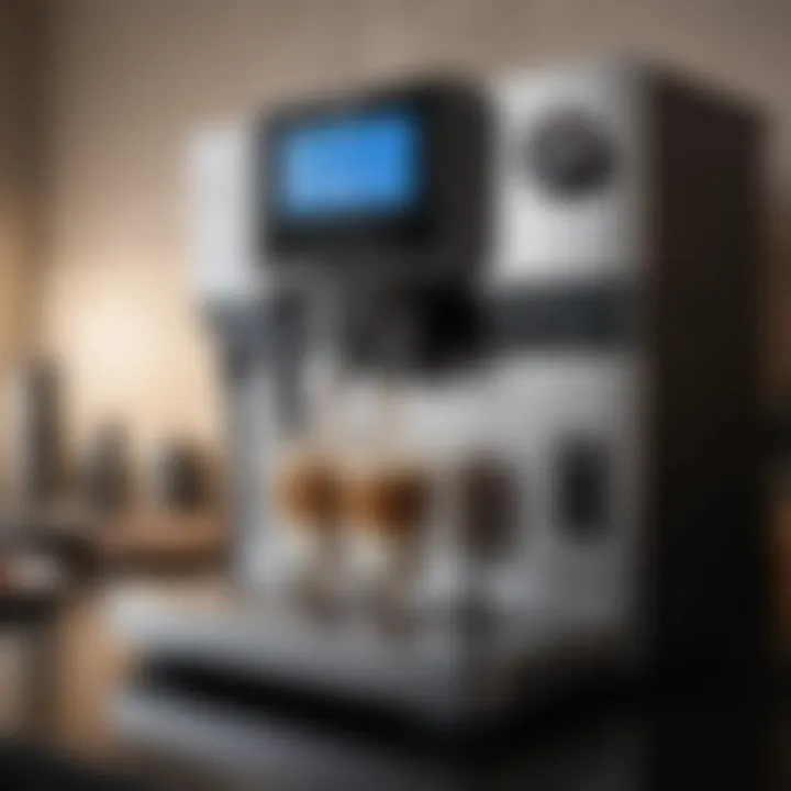 User-friendly control panel of a high-tech coffee maker