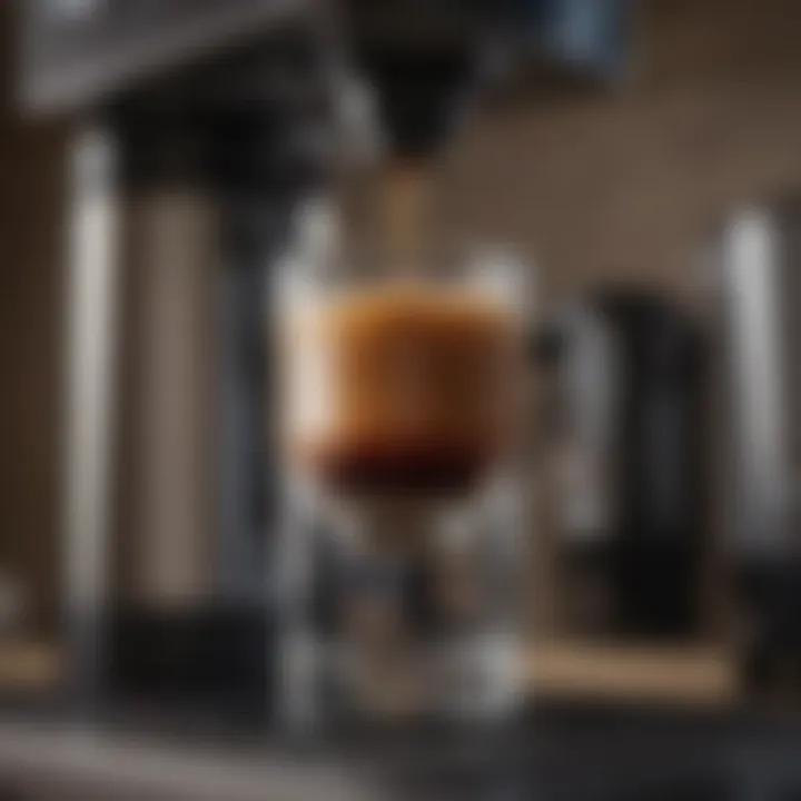 Close-up of water filtration system in a coffee maker