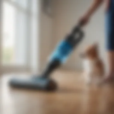 Cordless stick vacuum showcasing powerful suction for pet hair