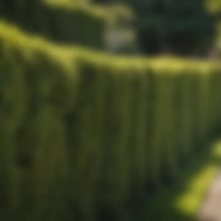 Well-maintained hedge fence outlining a property
