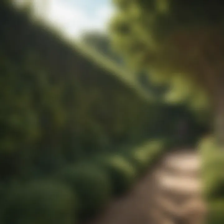 Sustainable gardening practices with natural hedge boundaries