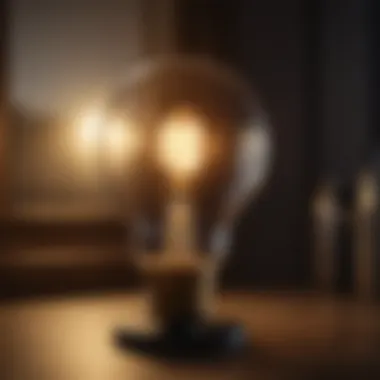 Incandescent Bulb Warmth for Cozy Interiors Incandescent bulb casting warm light in a dim setting