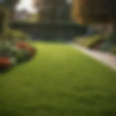 Lawn Through the Seasons Seasonal changes depicted in a lawn over four seasons