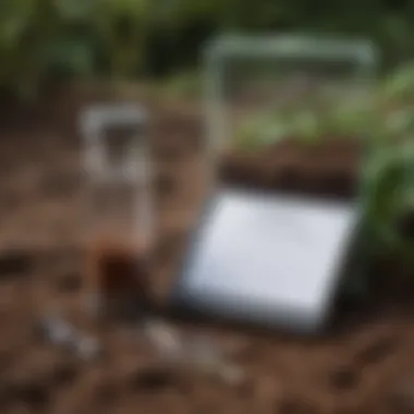 Soil Testing Essentials Soil testing kit with samples and pH scale chart