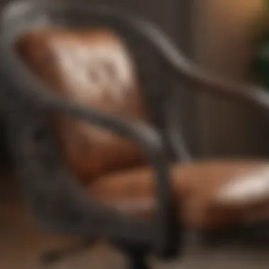 Close-up of stylish swivel chair design with intricate details