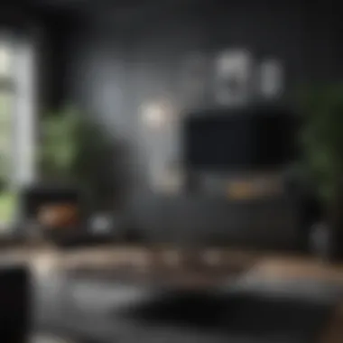 Contemporary Furniture in Black Living Room Modern black living room showcasing furniture selection