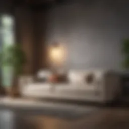 Luxurious modern couch in a stylish living room setting
