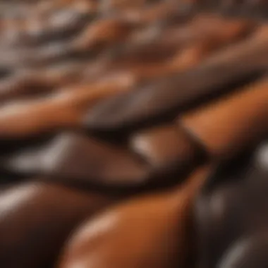 Variety of Leather Materials Different types of leather materials