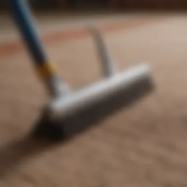 Close-up of carpet installation tools and materials