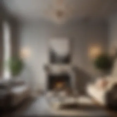 Elegant Living Room with Different Paint Finishes Elegant living room showcasing various paint finishes
