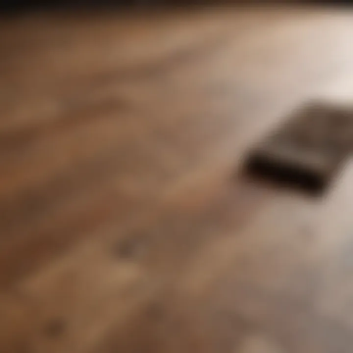 Different flooring types showing pet hair accumulation