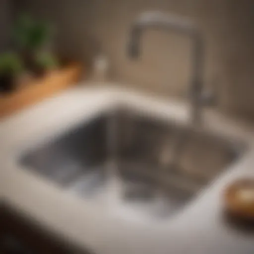 A sparkling clean stainless steel sink showcasing its shine