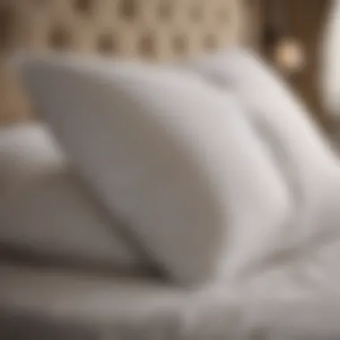 Luxurious goose down pillow on a pristine bed