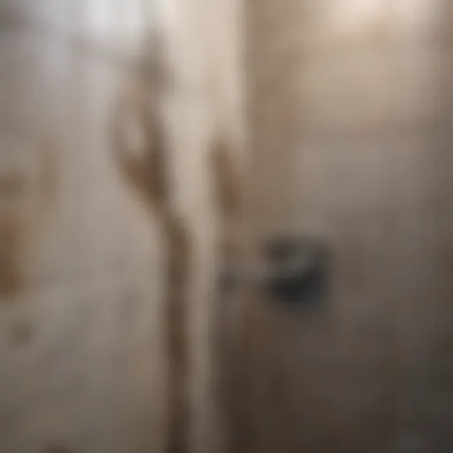 Close-up of mold on bathroom tiles
