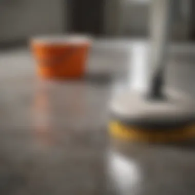 Effective Cleaning Materials for Porcelain A selection of effective cleaning materials for porcelain floors
