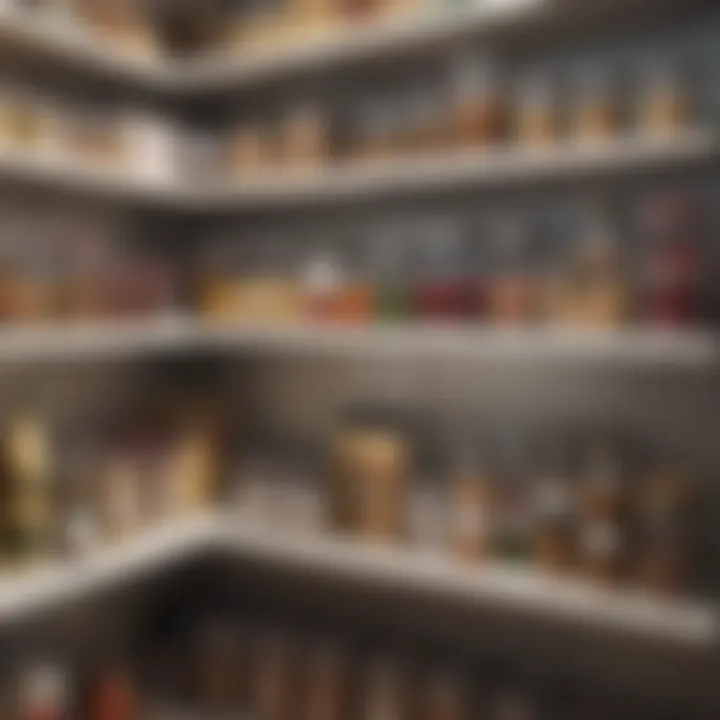 Pantry shelf organized with clear containers promoting a clutter-free environment