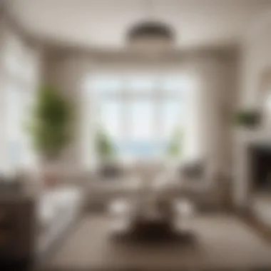 Serene Coastal Living Room Elegant coastal living room with soft hues and natural textures