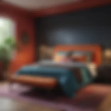 Bold Contrasts for a Contemporary Space Vibrant and modern bedroom showcasing bold color contrasts