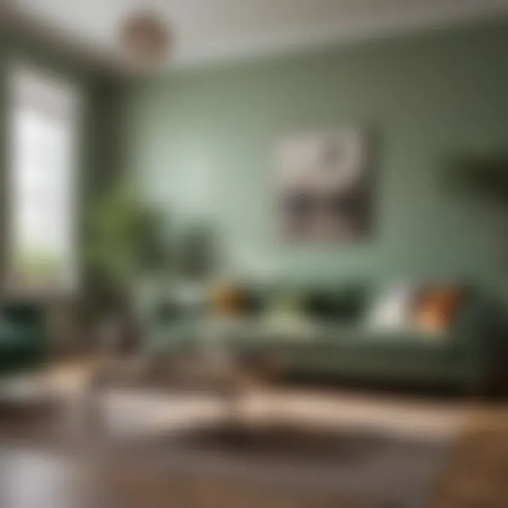 Interior decor showcasing sage green and trendy pairings