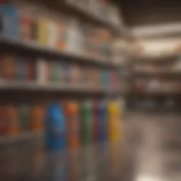A vibrant selection of ceramic tile floor cleaners on a store shelf