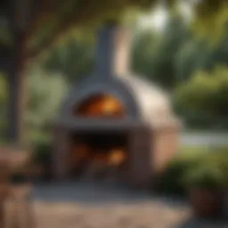Elegant outdoor pizza oven setup
