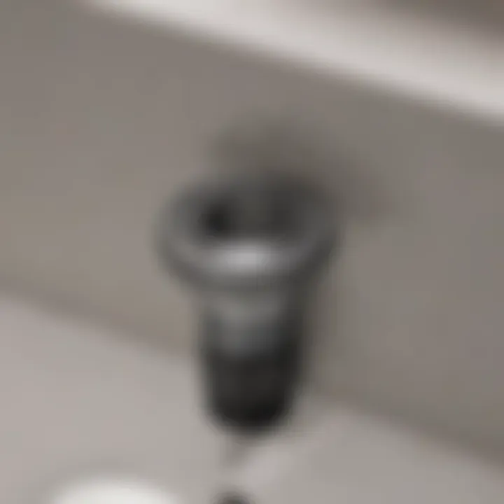 Detailed view of a sink drain assembly