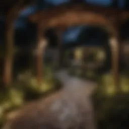 Elegant plug-in gazebo lights illuminating a garden pathway