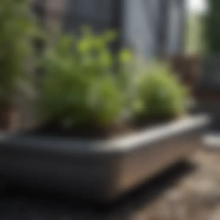Close-up of drainage solutions in plant containers