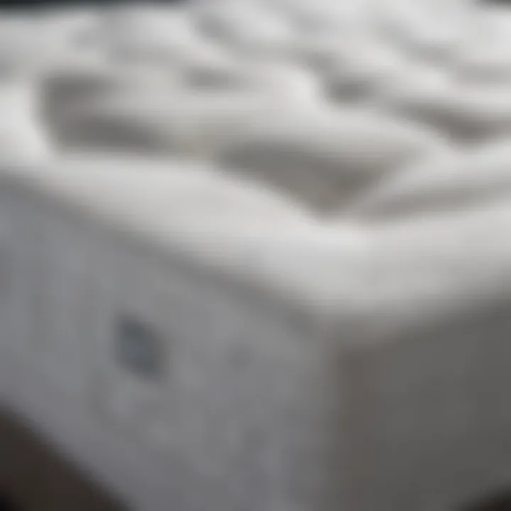 Close-up view of the cooling technology in a mattress