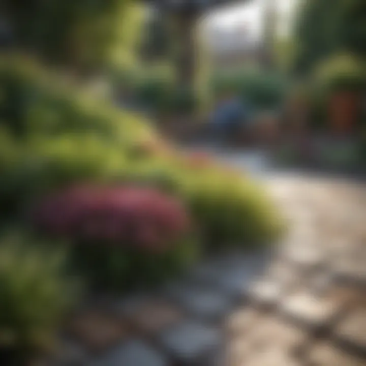 A detailed view of cost-effective materials used in landscaping