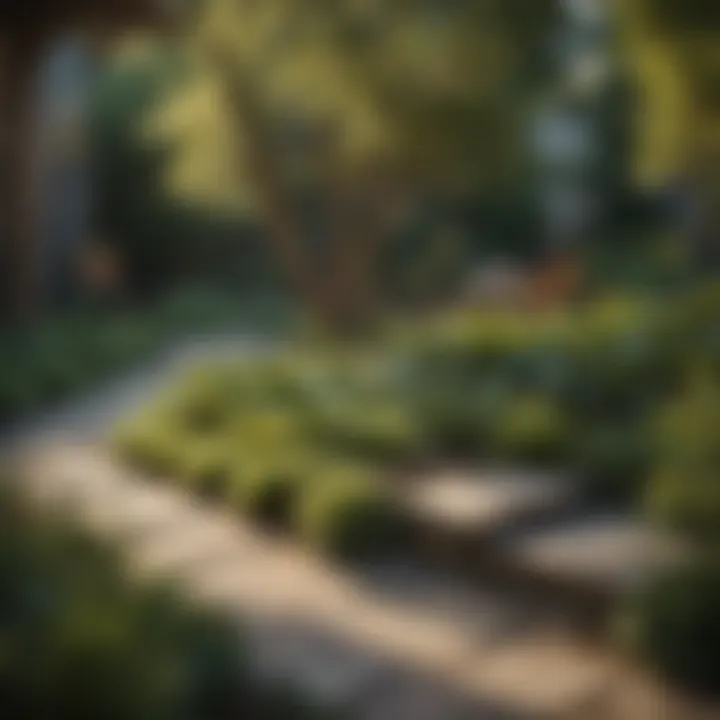 A well-maintained small yard with sustainable landscaping practices