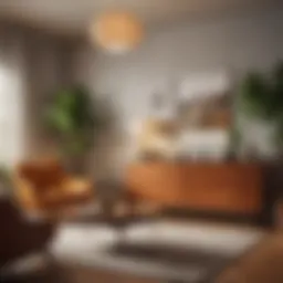 Warm mid-century living room with iconic furniture