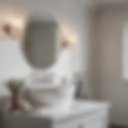 Stylish classic white bathroom with elegant fixtures