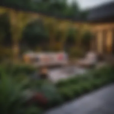 Landscaped Backyard Inspiration A beautifully landscaped backyard with a variety of plants and seating areas