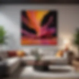 A contemporary living room adorned with abstract art pieces that reflect modern aesthetics.