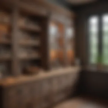Charming rustic pantry cupboard adding warmth to kitchen