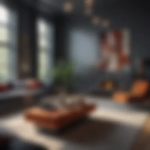 A beautifully styled living room with modern furniture and vibrant decor