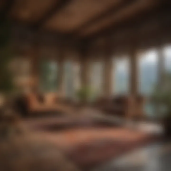 Earthy color palette showcasing natural materials in mountain cabin decor