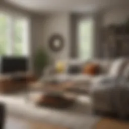 Cozy living room featuring clever furniture arrangement