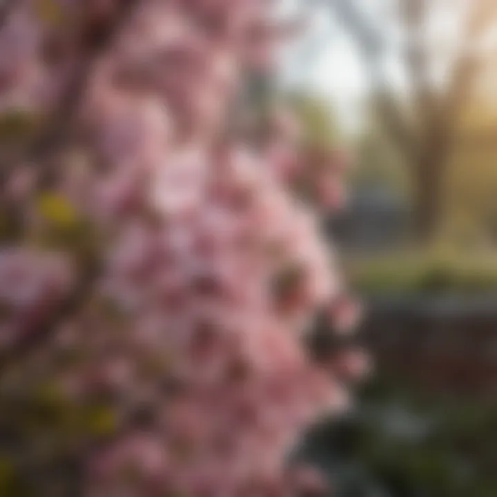 Close-up of delicate blossoms on a flowering shrub