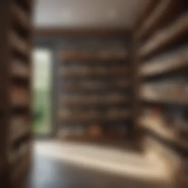 Stylish pantry with a rustic charm, showcasing wood accents and natural light