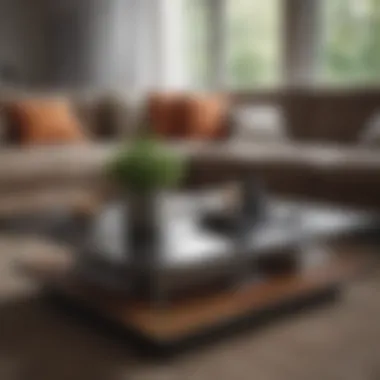 Measuring coffee table dimensions for a perfect fit Measuring a coffee table next to a stylish couch