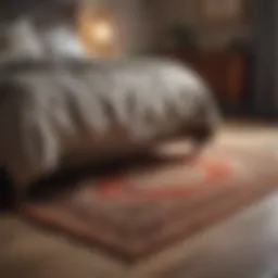 Elegant rug under a bed showcasing harmonious design
