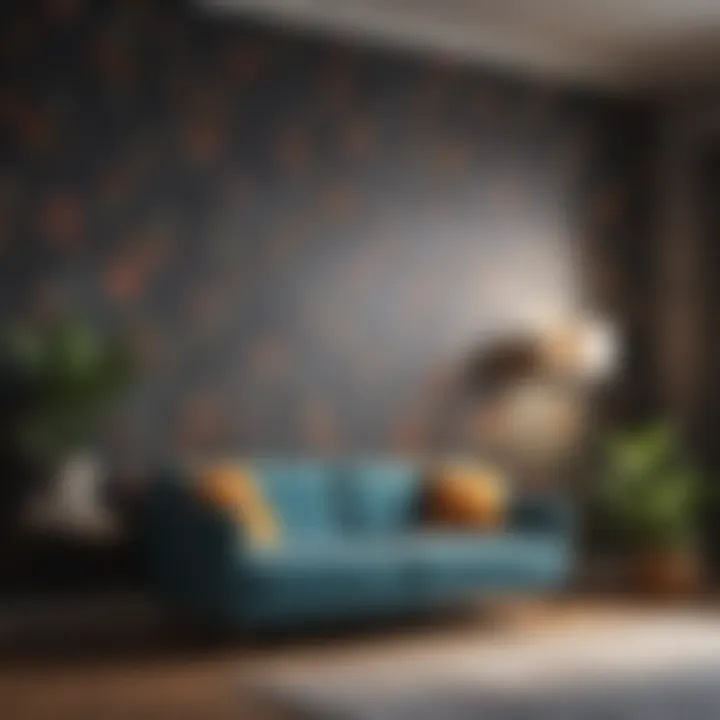 Finished room with beautifully applied wallpaper