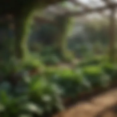 Lush Vegetable Garden Lush vegetable garden showcasing vibrant green plants and rich soil